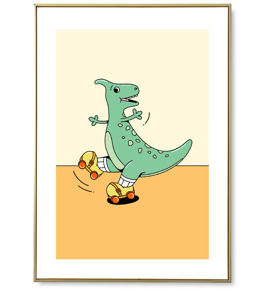 Affiche Dinosaure Roller