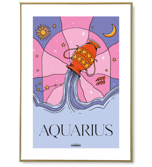 Affiche astro Aquarius