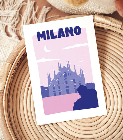Affiche ville Milano