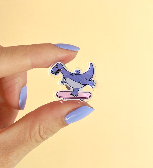 Pins acrylique Dino Skate