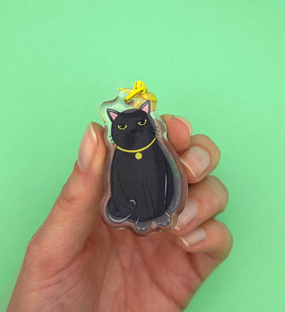Porte-clés Chat noir grincheux