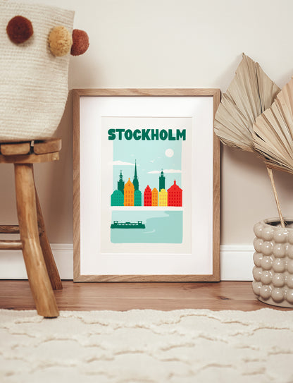 Affiche ville Stockholm