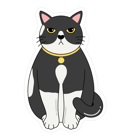 Sticker chat grincheux