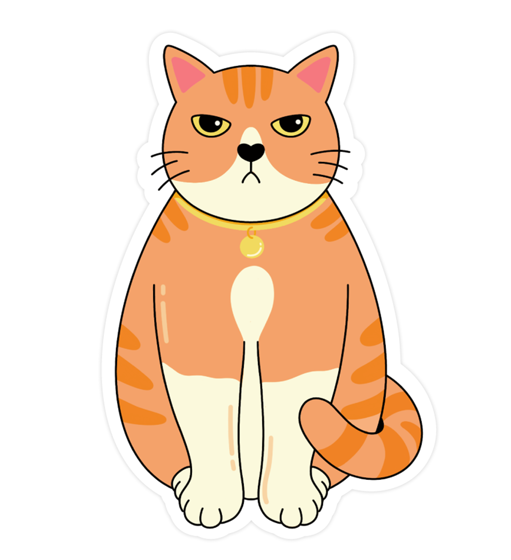 Sticker chat grincheux