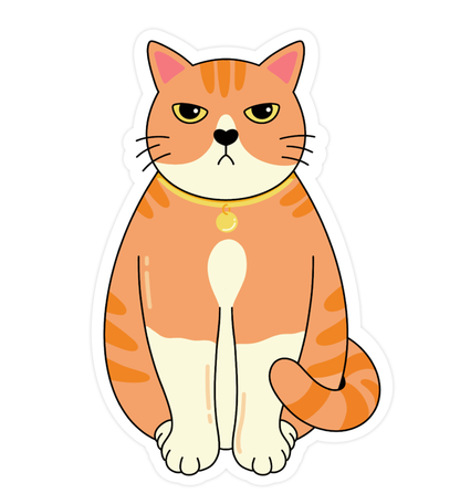 Sticker chat grincheux