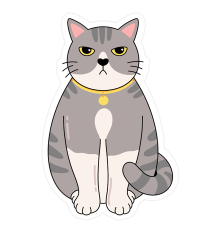 Sticker chat grincheux