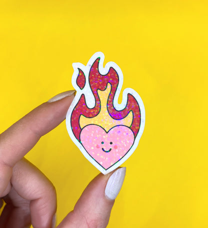 Sticker Coeur enflammé